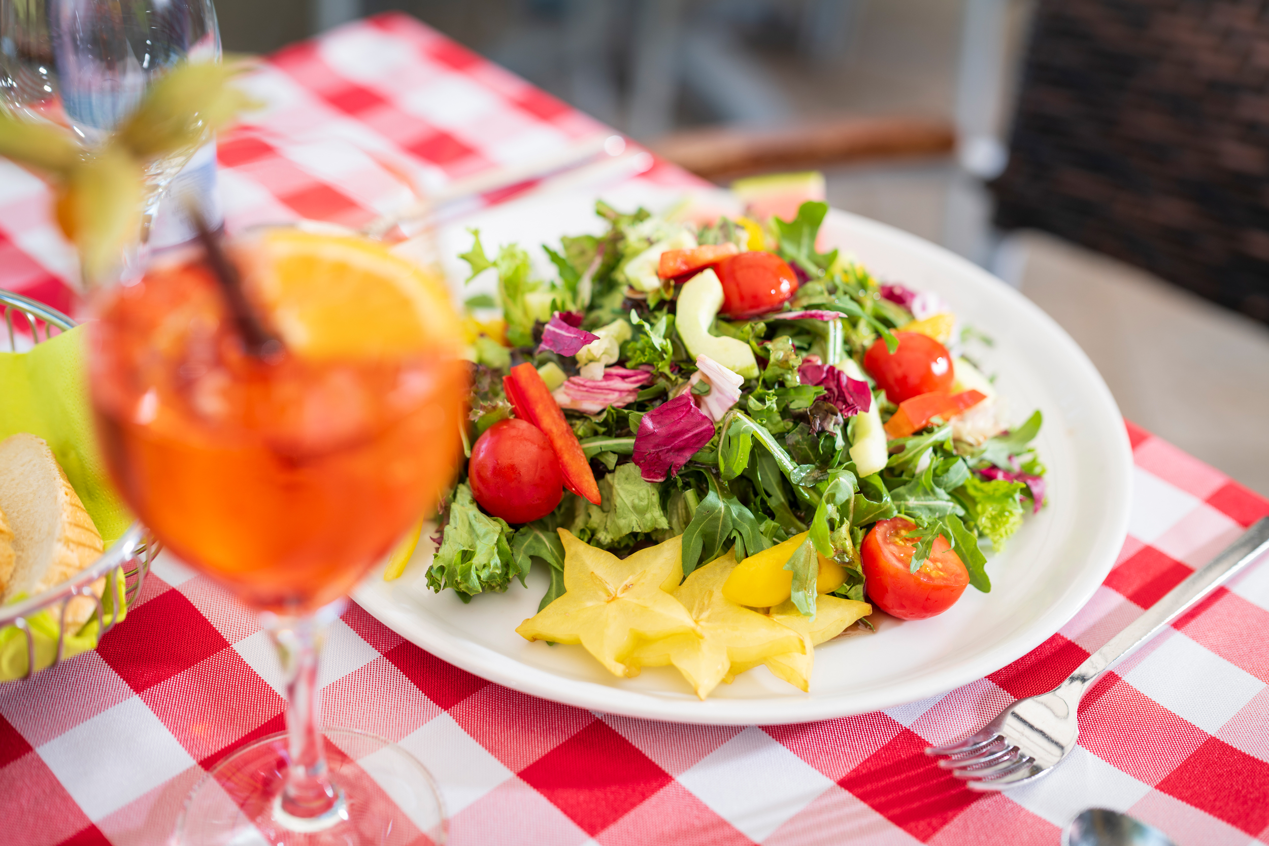 food and cocktail